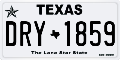 TX license plate DRY1859