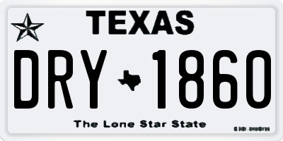 TX license plate DRY1860