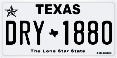 TX license plate DRY1880