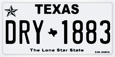 TX license plate DRY1883