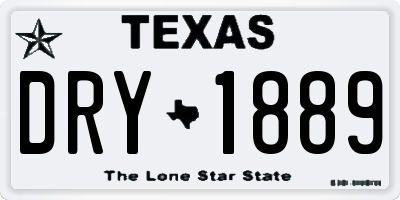 TX license plate DRY1889