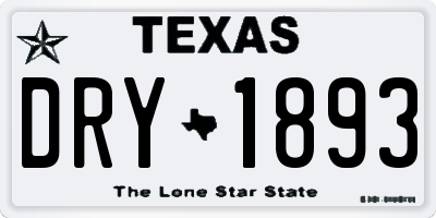 TX license plate DRY1893