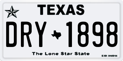 TX license plate DRY1898