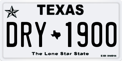 TX license plate DRY1900