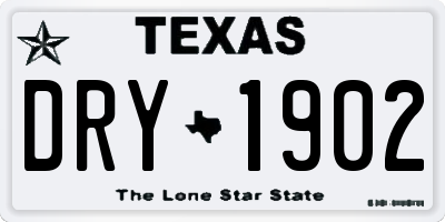 TX license plate DRY1902