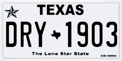 TX license plate DRY1903