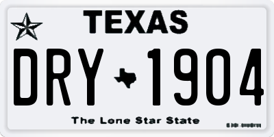 TX license plate DRY1904