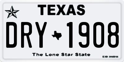 TX license plate DRY1908