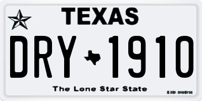 TX license plate DRY1910