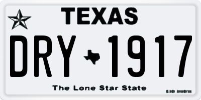 TX license plate DRY1917