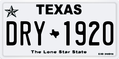 TX license plate DRY1920
