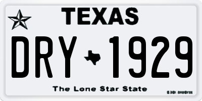 TX license plate DRY1929
