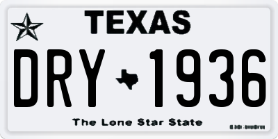 TX license plate DRY1936