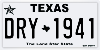 TX license plate DRY1941