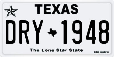 TX license plate DRY1948