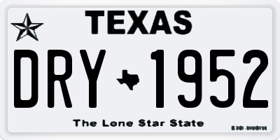 TX license plate DRY1952