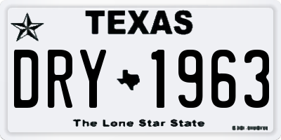 TX license plate DRY1963
