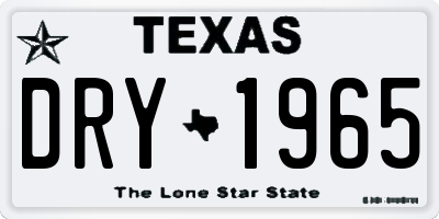 TX license plate DRY1965