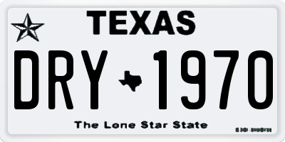 TX license plate DRY1970