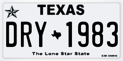 TX license plate DRY1983