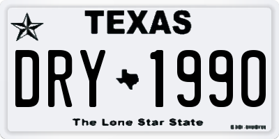 TX license plate DRY1990