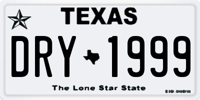 TX license plate DRY1999