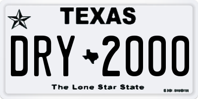 TX license plate DRY2000