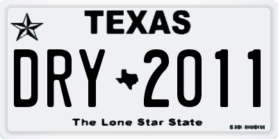 TX license plate DRY2011