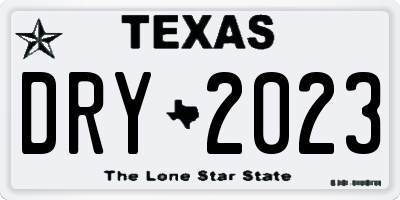 TX license plate DRY2023