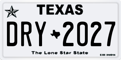 TX license plate DRY2027