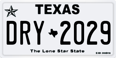 TX license plate DRY2029
