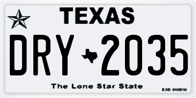 TX license plate DRY2035