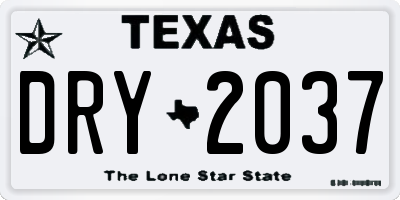 TX license plate DRY2037