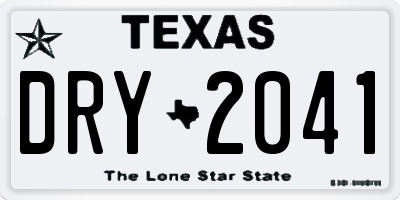 TX license plate DRY2041