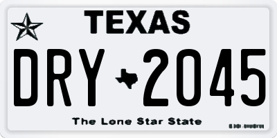 TX license plate DRY2045