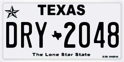 TX license plate DRY2048