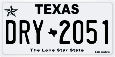 TX license plate DRY2051