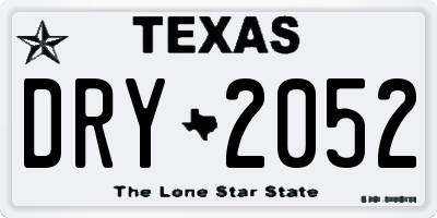 TX license plate DRY2052