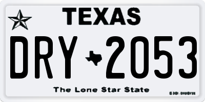 TX license plate DRY2053