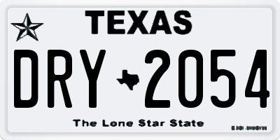TX license plate DRY2054