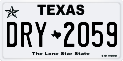 TX license plate DRY2059
