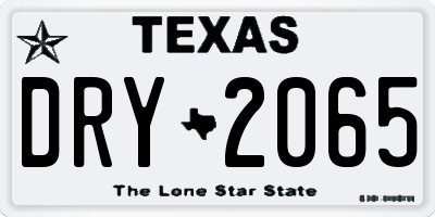 TX license plate DRY2065