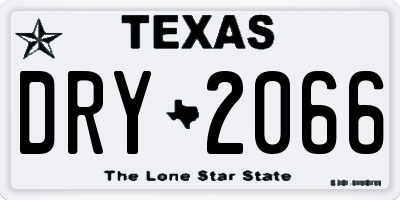 TX license plate DRY2066