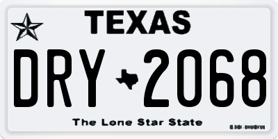 TX license plate DRY2068