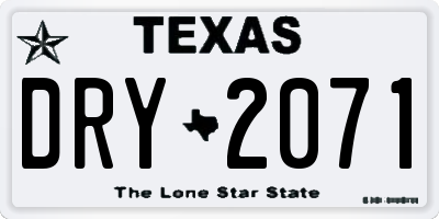TX license plate DRY2071