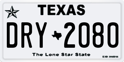 TX license plate DRY2080