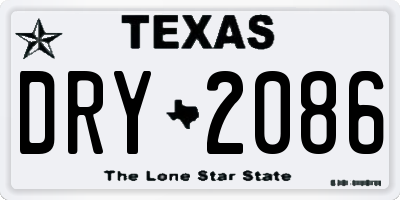 TX license plate DRY2086