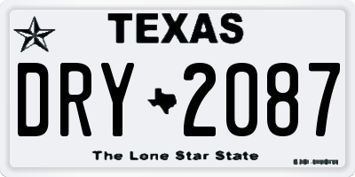 TX license plate DRY2087