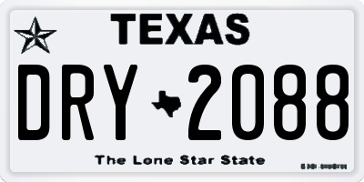 TX license plate DRY2088