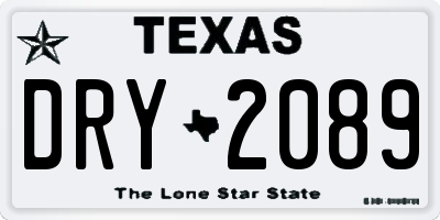 TX license plate DRY2089